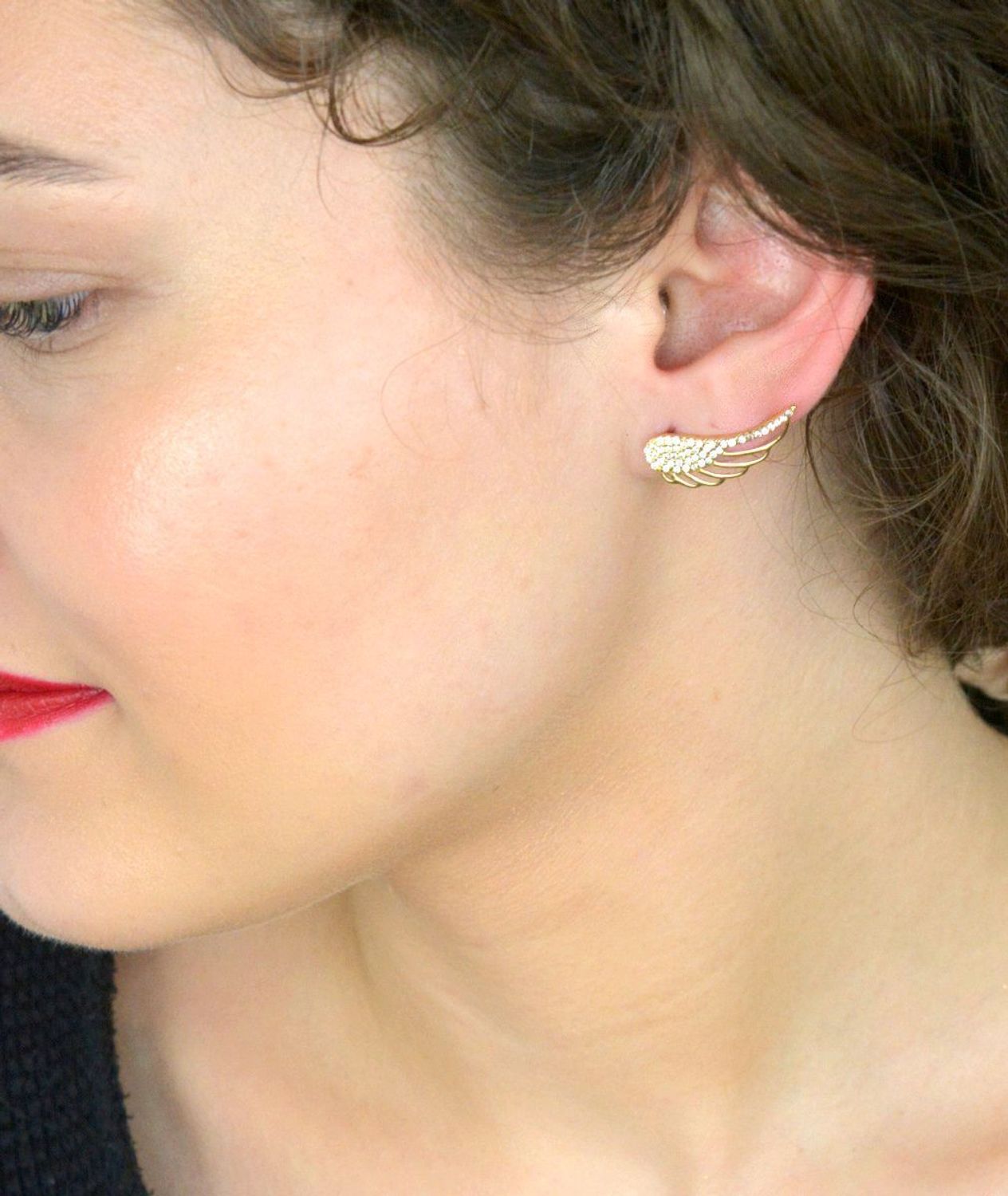 Kolczyki złote nausznice skrzydła z cyrkoniami pr 375, KL 4659 375.jpg